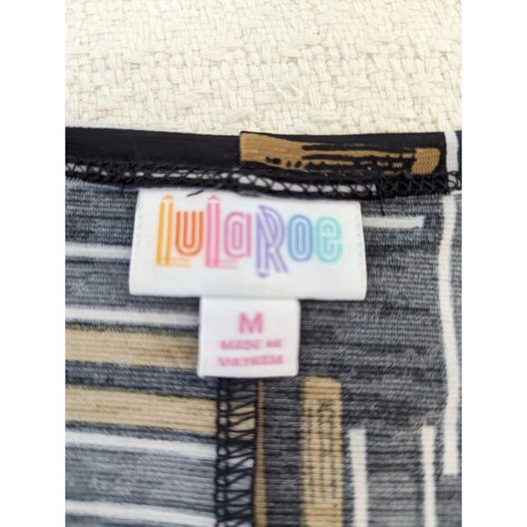 Lularoe Kimono Cardigan Size M Women’s Black Gold White Abstract Pattern - Picture 5 of 13